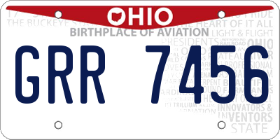 OH license plate GRR7456