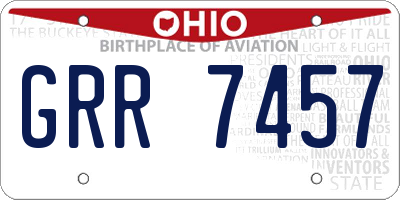 OH license plate GRR7457