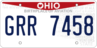 OH license plate GRR7458