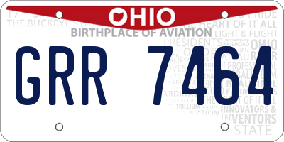 OH license plate GRR7464