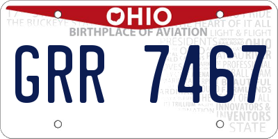 OH license plate GRR7467