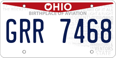 OH license plate GRR7468