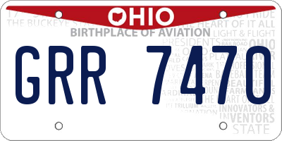 OH license plate GRR7470