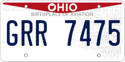 OH license plate GRR7475