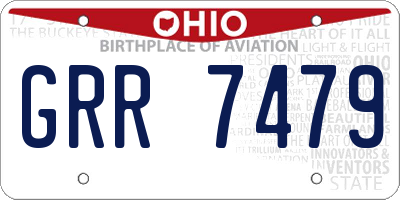OH license plate GRR7479