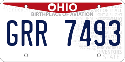 OH license plate GRR7493