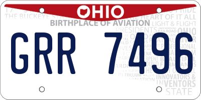 OH license plate GRR7496