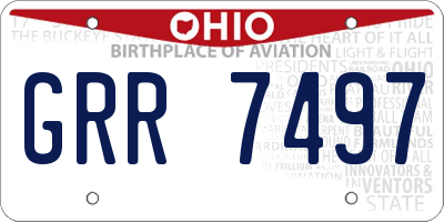 OH license plate GRR7497