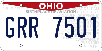 OH license plate GRR7501