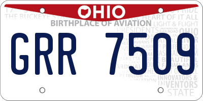 OH license plate GRR7509