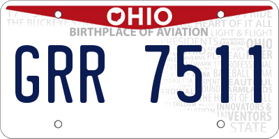 OH license plate GRR7511