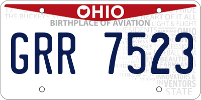 OH license plate GRR7523