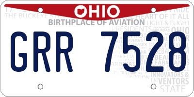 OH license plate GRR7528