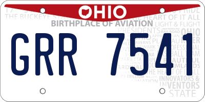 OH license plate GRR7541