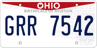OH license plate GRR7542