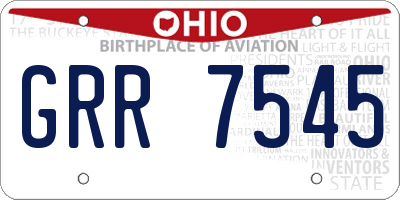 OH license plate GRR7545