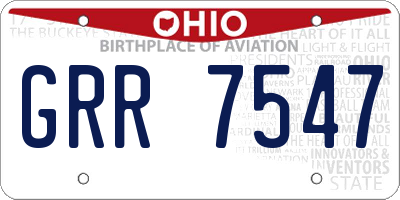 OH license plate GRR7547