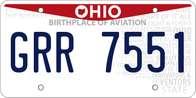 OH license plate GRR7551