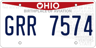 OH license plate GRR7574