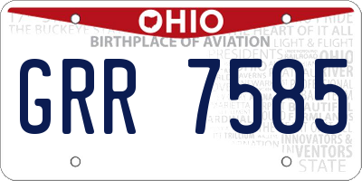 OH license plate GRR7585