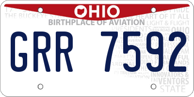 OH license plate GRR7592