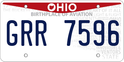 OH license plate GRR7596