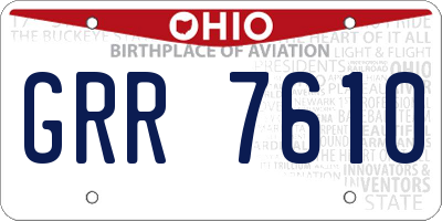 OH license plate GRR7610