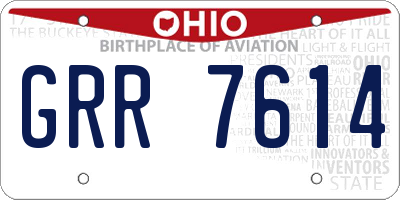 OH license plate GRR7614
