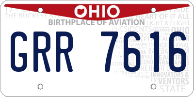 OH license plate GRR7616