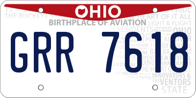 OH license plate GRR7618
