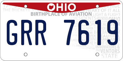 OH license plate GRR7619