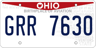 OH license plate GRR7630
