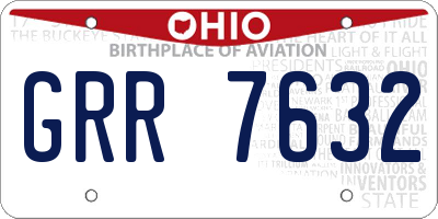 OH license plate GRR7632