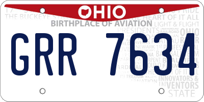 OH license plate GRR7634