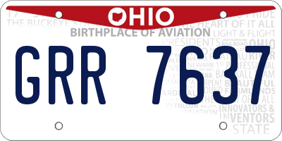 OH license plate GRR7637