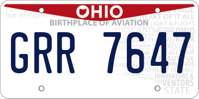 OH license plate GRR7647