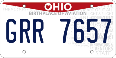 OH license plate GRR7657
