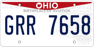OH license plate GRR7658