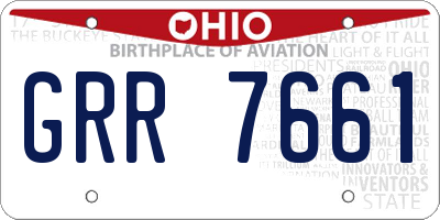 OH license plate GRR7661