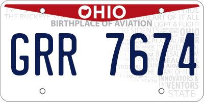 OH license plate GRR7674
