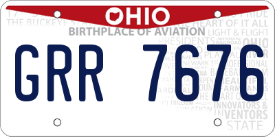 OH license plate GRR7676