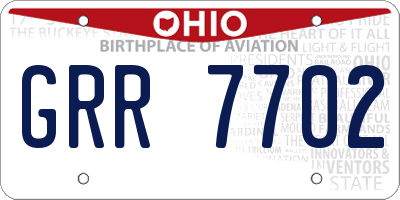 OH license plate GRR7702