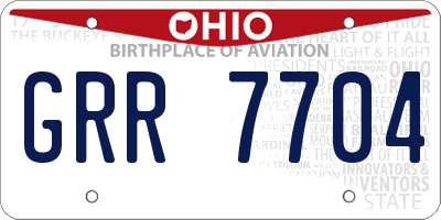 OH license plate GRR7704