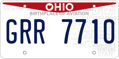 OH license plate GRR7710