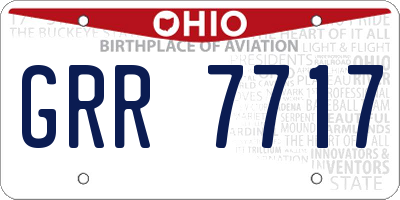 OH license plate GRR7717