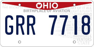 OH license plate GRR7718