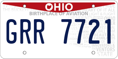 OH license plate GRR7721