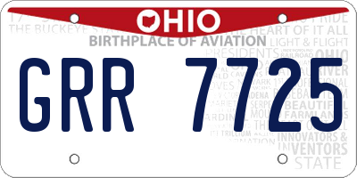 OH license plate GRR7725