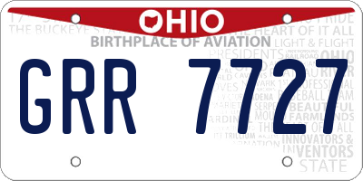 OH license plate GRR7727