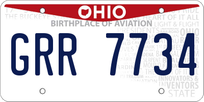OH license plate GRR7734